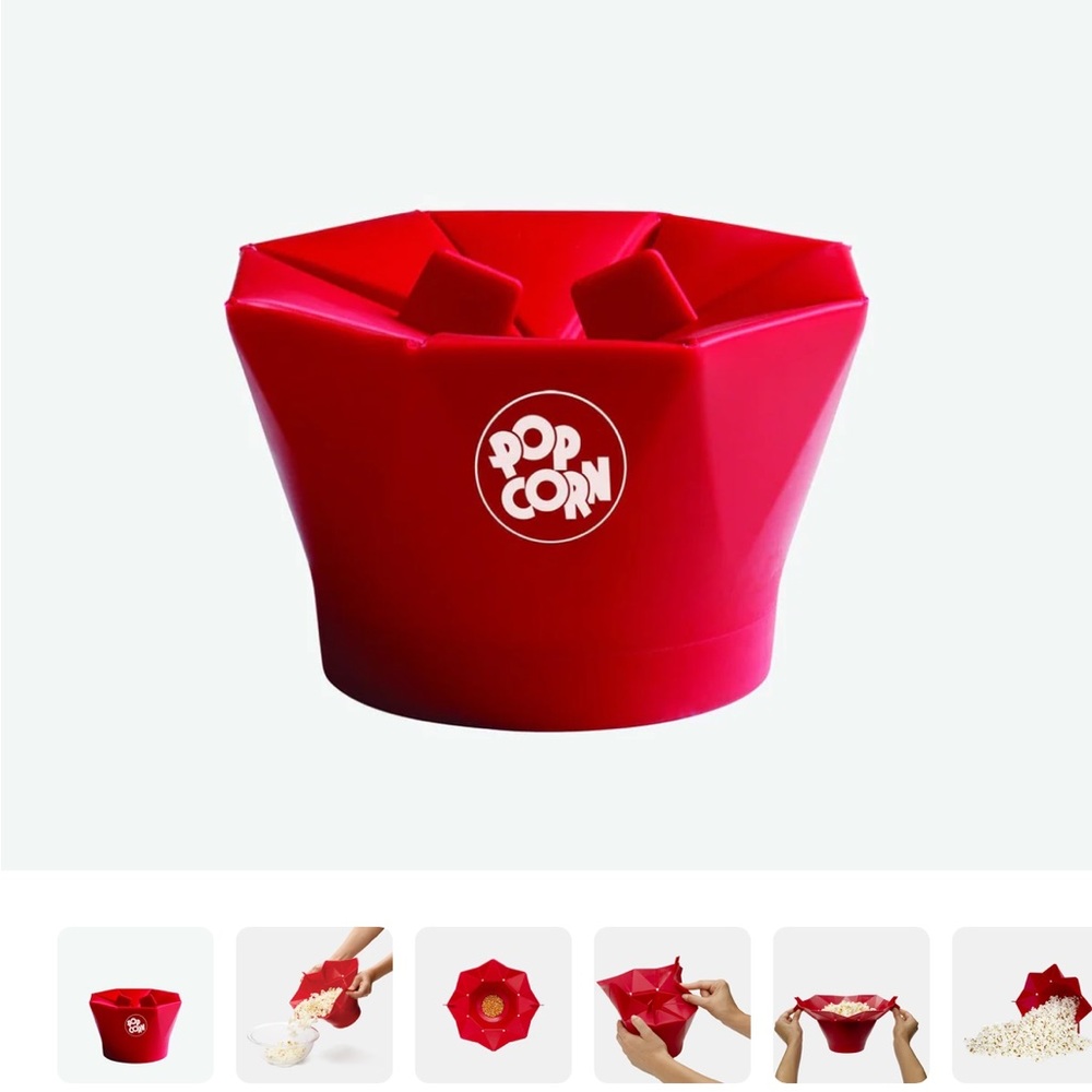 Red Popcorn Maker Bowl